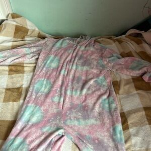 cotton candy colored one piece sleepwear